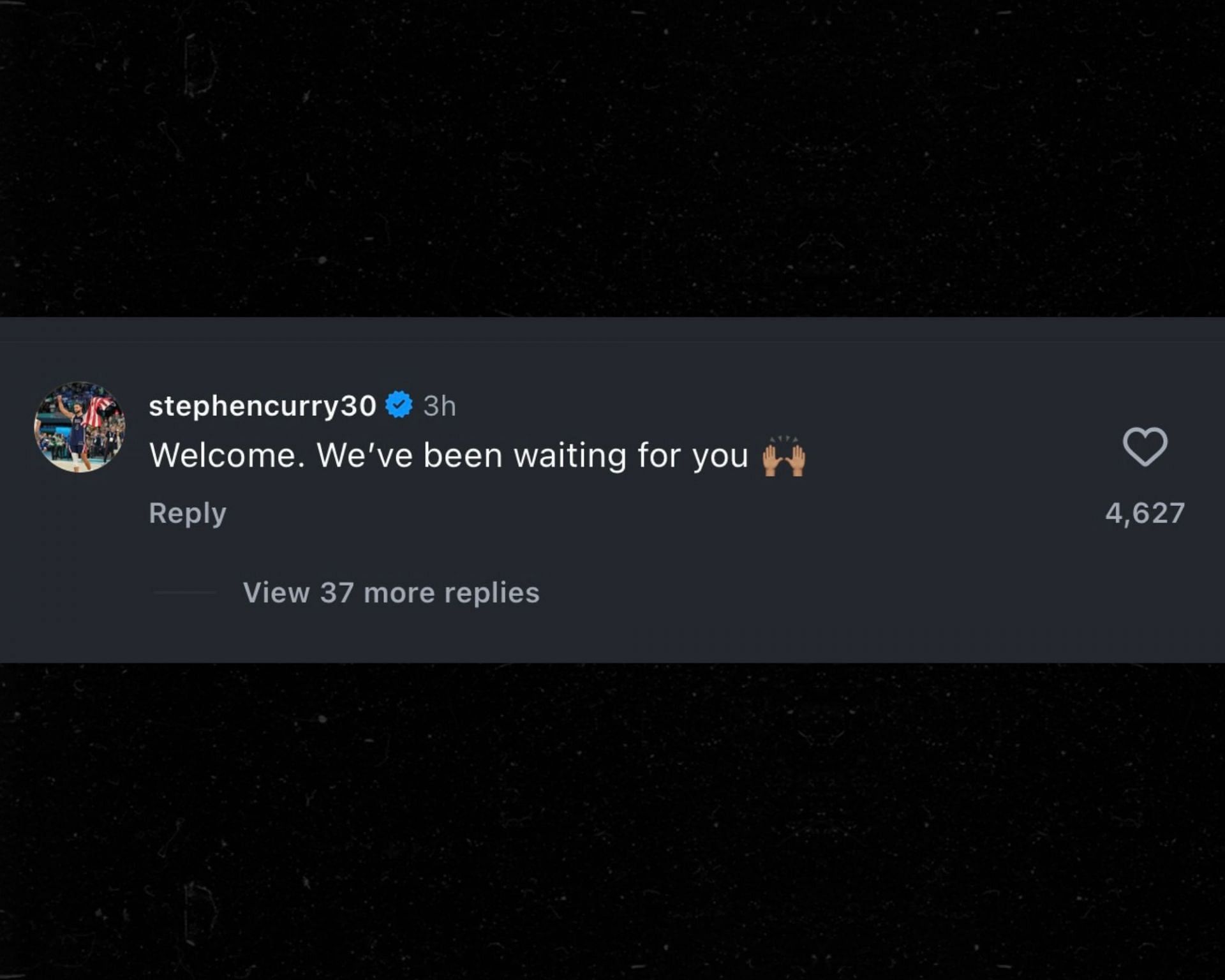 Steph Curry's comment on LeBron James' Instagram post (IG/@kingjames